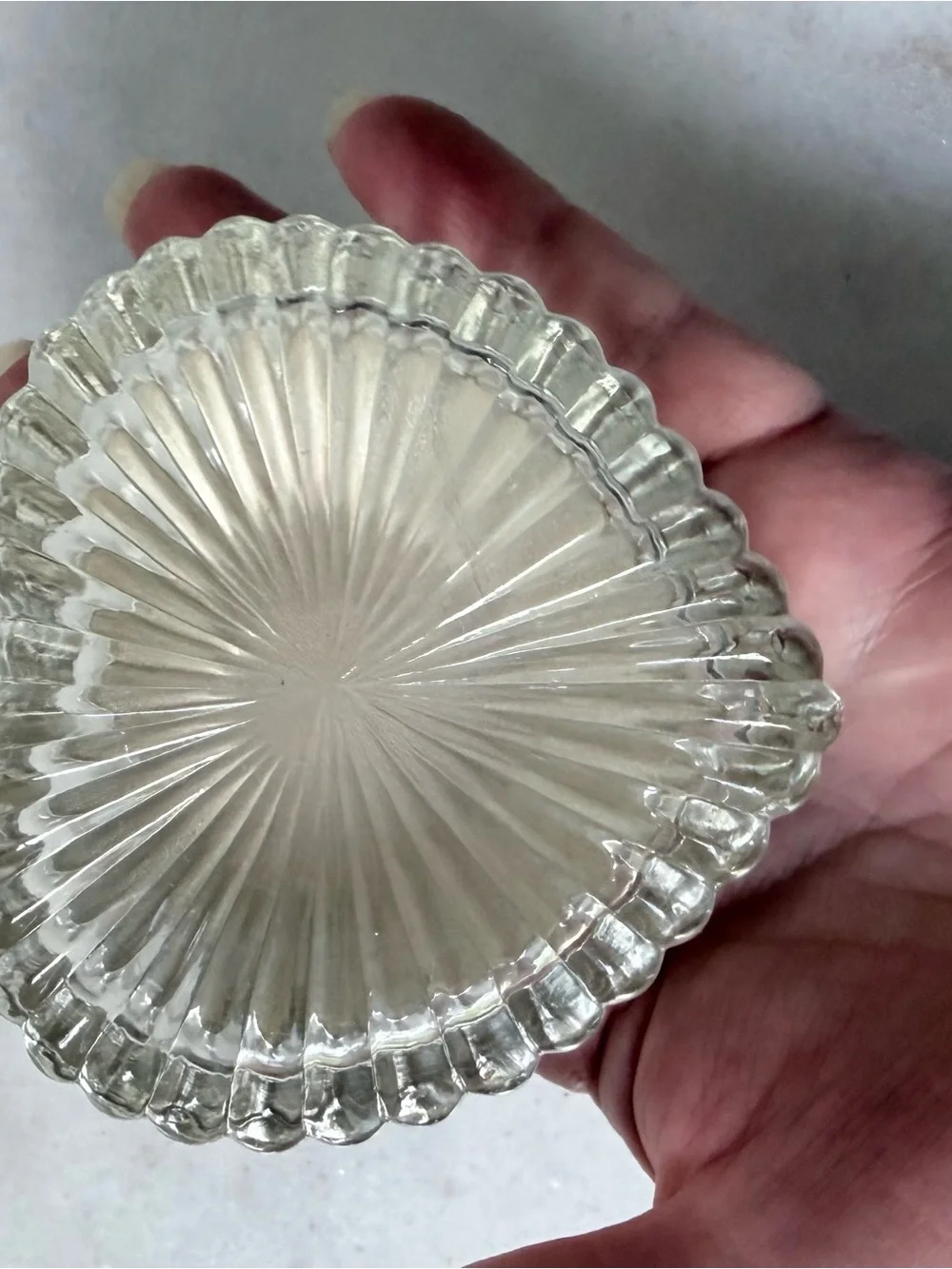 Ornate Silver-Topped Glass Trinket Box - Clear Glass